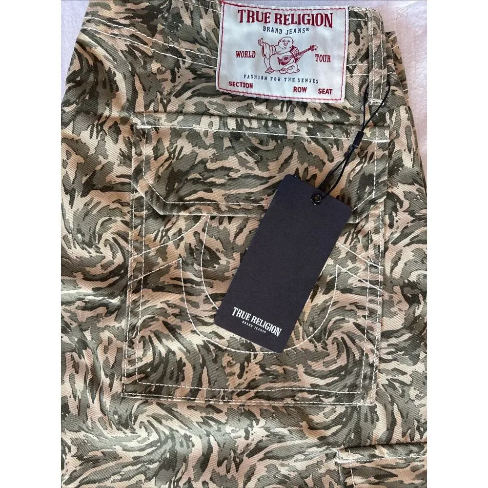 NWT True Religion Abstract Camo SN Cargo Pants Men’s Size 32x32 $129 World Tour